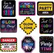 pieces dark birthday cutouts neon party decorations logo