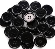 🧵 stylish ganssia 1 inch black resin buttons - pack of 50pcs for sewing and diy crafts logo