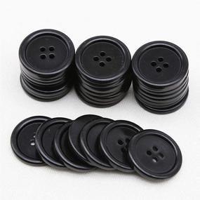 img 3 attached to 🧵 Stylish GANSSIA 1 Inch Black Resin Buttons - Pack of 50PCS for Sewing and DIY Crafts