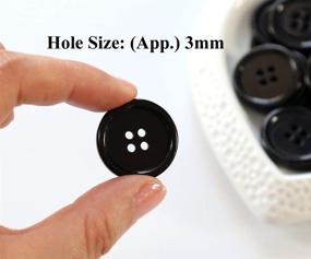 img 2 attached to 🧵 Stylish GANSSIA 1 Inch Black Resin Buttons - Pack of 50PCS for Sewing and DIY Crafts