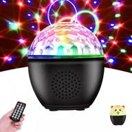 🎆 portable sound activated party lights with remote: disco ball lights rotating bluetooth speaker in 16 colors, battery operated dj stage lights and kids night light for room, xmas логотип