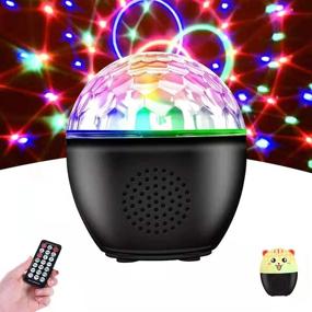 img 4 attached to 🎆 Portable Sound Activated Party Lights with Remote: Disco Ball Lights Rotating Bluetooth Speaker in 16 Colors, Battery Operated DJ Stage Lights and Kids Night Light for Room, Xmas