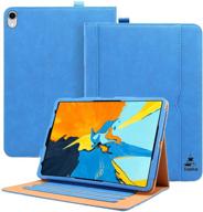 📱 toaka ipad air 4 case - soft leather stand folio case for apple ipad air 4th generation 10.9 inch 2020 - blue logo