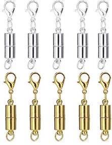 img 2 attached to 🔗 DNHCLL 10 Pack Magnetic Jewelry Clasps, Lobster Clasps Converters for Necklace, Bracelet, Anklet Chains - Gold & Silver