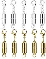 🔗 dnhcll 10 pack magnetic jewelry clasps, lobster clasps converters for necklace, bracelet, anklet chains - gold & silver logo