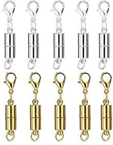 img 4 attached to 🔗 DNHCLL 10 Pack Magnetic Jewelry Clasps, Lobster Clasps Converters for Necklace, Bracelet, Anklet Chains - Gold & Silver