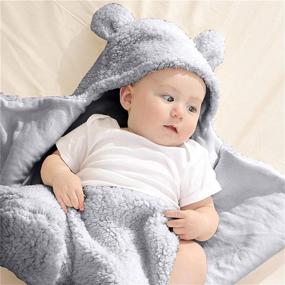 img 3 attached to 🏻 Cozy and Stylish Baby Swaddle Blankets for Newborn Boys, Girls, and Unisex, Perfect for Winter - 0-6 M, Grey