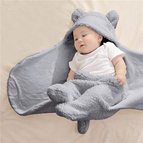 img 2 attached to 🏻 Cozy and Stylish Baby Swaddle Blankets for Newborn Boys, Girls, and Unisex, Perfect for Winter - 0-6 M, Grey