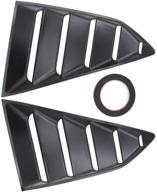 🖤 pack of 2 matte black rear left driver and right passenger side window quarter louver cover set by newyall logo
