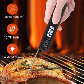 img 3 attached to StarS BBQ Grill and Cooking Instant Thermometer - Waterproof Digital 🔥 Kitchen Thermometer Probe for Grilling, Smoker, Oil, Deep Fry, Candy, Milk, Beer (Black)