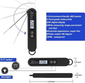 img 1 attached to StarS BBQ Grill and Cooking Instant Thermometer - Waterproof Digital 🔥 Kitchen Thermometer Probe for Grilling, Smoker, Oil, Deep Fry, Candy, Milk, Beer (Black)