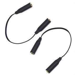 img 4 attached to 🎧 Kework 2 Pack 15cm 3.5mm Audio Extension Flat Cable - Female to Female Stereo AUX Cord for Headphone, Car Stereo, Home Stereo