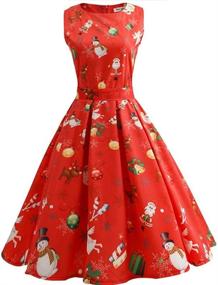 img 3 attached to Vintage Rockabilly Cocktail Women's Clothing with Alljoin Christmas Theme