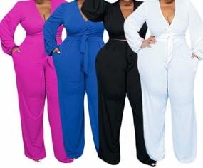 img 1 attached to Plus Piece Outfits Women Clubwear Women's Clothing for Jumpsuits, Rompers & Overalls