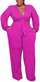 img 4 attached to Plus Piece Outfits Women Clubwear Women's Clothing for Jumpsuits, Rompers & Overalls