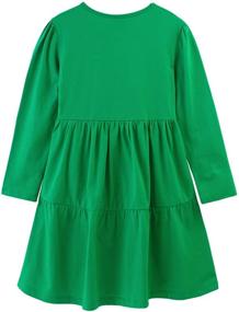 img 3 attached to Noomelfish Girls Long Sleeve Tiered Dress with Pockets - Loose Flowy Ruffle Swing Dresses (4-12 Years)