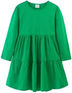 noomelfish girls long sleeve tiered dress with pockets - loose flowy ruffle swing dresses (4-12 years) logo