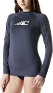 🌊 tsla women's long sleeve upf 50+ rash guard, swim shirts for uv/sun protection, ideal for water activities, beach and surf logo