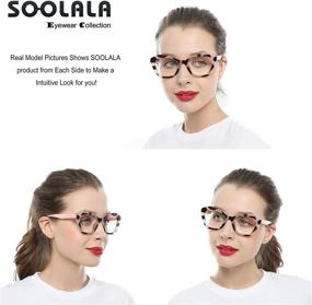 img 2 attached to 👓 SOOLALA Women's Reading Glasses with Stylish Cateye Frames in 4 Assorted Colors