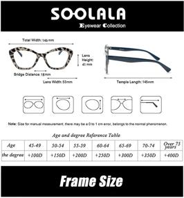 img 3 attached to 👓 SOOLALA Women's Reading Glasses with Stylish Cateye Frames in 4 Assorted Colors