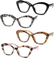 👓 soolala women's reading glasses with stylish cateye frames in 4 assorted colors logo