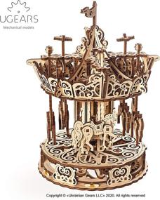 img 3 attached to 🎠 Upgrade your searchability with the UGEARS Mechanical Self Assembling Wooden Carousel