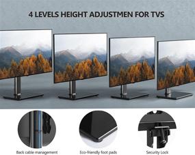 img 1 attached to 📺 Универсальная стойка/основание для телевизора "Universal TV Stand/Base Tabletop TV Stand with Swivel Mount for 32 to 65 inch Flat Screen TV - Height Adjustable, Tempered Glass Base