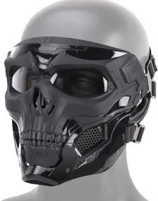 img 2 attached to 🎭 IDEKO Airsoft Skull Mask - Tactical Full Face Protective Mask for Airsoft CS Wargame, Halloween Cosplay, and Party