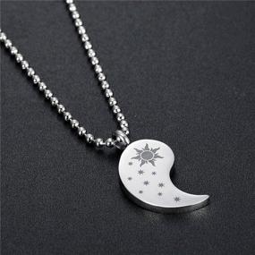 img 2 attached to 🧩 Blowin Yin Yang Puzzle Necklace Set: Stainless Steel Sun Moon Matching Relationship Necklaces for Couples, Best Friends & Lovers - His and Hers Friendship Jewelry
