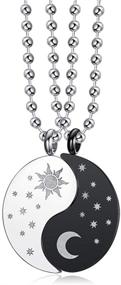 img 4 attached to 🧩 Blowin Yin Yang Puzzle Necklace Set: Stainless Steel Sun Moon Matching Relationship Necklaces for Couples, Best Friends & Lovers - His and Hers Friendship Jewelry