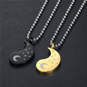 img 3 attached to 🧩 Blowin Yin Yang Puzzle Necklace Set: Stainless Steel Sun Moon Matching Relationship Necklaces for Couples, Best Friends & Lovers - His and Hers Friendship Jewelry