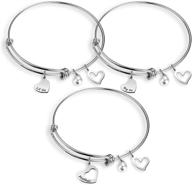 g-ahora mother daughter bracelet set: engraved big sis mid sis lil sis heart jewelry logo