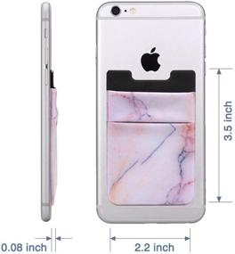 img 3 attached to 📱 2-Pack ClarksZone Stretchy Marble Adhesive Wallet: Phone Credit Card Holder & Sleeve Pocket for iPhones, Androids, Samsung Galaxy - Pink