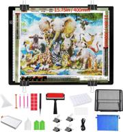 enhanced diamond painting light pad & stand with large 15.8×11.8inch light board, 4500 lu brightness, dimmable feature, and complete tools logo