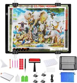 img 4 attached to Enhanced Diamond Painting Light Pad & Stand with Large 15.8×11.8inch Light Board, 4500 Lu Brightness, Dimmable Feature, and Complete Tools
