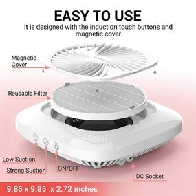 img 1 attached to 💅 MelodySusie Nail Dust Collector - Reusable Filter, Powerful Vacuum Fan Vent Extractor for Acrylic Gel Nail Polishing - Low Noise, Electric Dust Suction Machine Ideal for Nail Salons