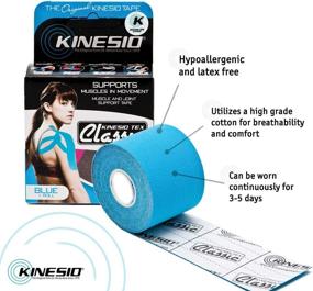 img 3 attached to 🏋️ Kinesio Taping Elastic Therapeutic Athletic Tape Tex Classic Blue - 2 in. x 13 ft: Durable Support for Athletic Performance and Recovery