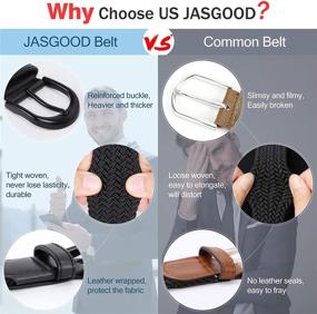 img 3 attached to 1.3 Inch Wide Braided Elastic Canvas Stretch Belt - Unisex Casual Belt for Men, Women, and Juniors