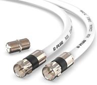 30ft rg6 coaxial cable set – high-speed internet, broadband digital tv aerial & satellite extension – weather-sealed rubber o-ring, rg6 compression connectors logo