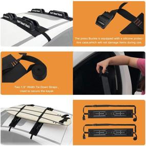 img 1 attached to 🛶 Onefeng Sports 165LB Kayak Roof Rack, TPE Car Roof Rack Pad for Kayak, SUP & Paddleboards with Non-Slip Pad, Easy to Load & Secure Surfboards on Car Roof for Shipment (1 Pair, Black)