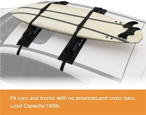 img 2 attached to 🛶 Onefeng Sports 165LB Kayak Roof Rack, TPE Car Roof Rack Pad for Kayak, SUP & Paddleboards with Non-Slip Pad, Easy to Load & Secure Surfboards on Car Roof for Shipment (1 Pair, Black)