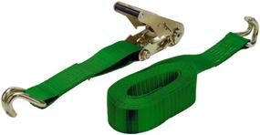 img 1 attached to 🔒 Keeper 04618 Ratchet Tie-Down Set - 16ft x 2in, J-Hooks, 4 Pack, Green