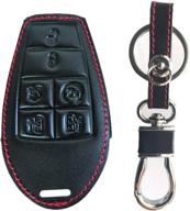 🔑 kawihen keyless entry key fob leather cover - compatible with chrysler 300 t&c, dodge challenger charger durango, grand caravan journey, ram 1500-4500, magnum, jeep grand cherokee commander - m3n5wy783x 2701a-c01c iyz-c01 logo