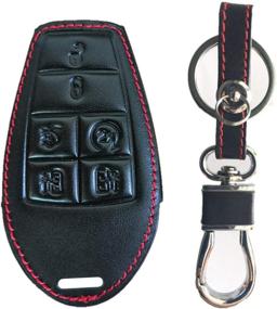 img 4 attached to 🔑 KAWIHEN Keyless Entry Key Fob Leather Cover - Compatible with Chrysler 300 T&C, Dodge Challenger Charger Durango, Grand Caravan Journey, Ram 1500-4500, Magnum, Jeep Grand Cherokee Commander - M3N5WY783X 2701A-C01C IYZ-C01