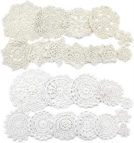 img 3 attached to ❄️ Jiozermi Handmade Snowflake Placemats: Stylish Tabletop Decor for Food Service & Supplies