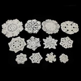 img 1 attached to ❄️ Jiozermi Handmade Snowflake Placemats: Stylish Tabletop Decor for Food Service & Supplies