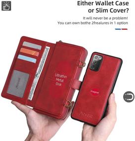 img 2 attached to S21 Plus Red Wallet Case - Detachable PU Leather Magnetic Cover with 15 Card Slots, Shoulder Strap - Full Protection and Compatibility with Samsung Galaxy S21 Plus