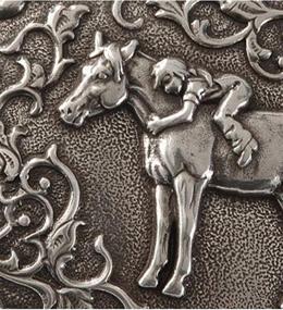 img 2 attached to Nocona Girl's Young Girl On Horse Belt Buckle: Shimmering Silver Buckle for Girls - One Size