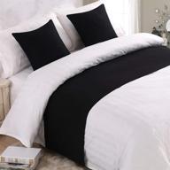 премиум черный постельный шарф-раннер - идеальный для спален, отелей и свадебных комнат (размер king 240x50 см, 34 дюйма) логотип
