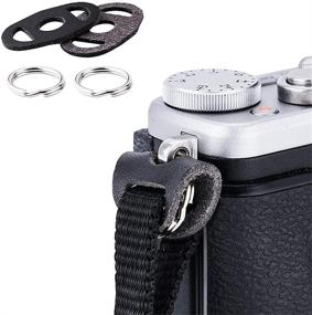 img 4 attached to Camera Strap Lug Split O Ring Adapter & Leather Cover for Nikon ZFC, Sony ZV-E10, A6600, A6500, A6400, A6300, A6100, A6000, A7C, A7R IV, A7S III II, Fujifilm X-E4, X-T4, X-T3, X-S10, X-T30, X-Pro3, X100V